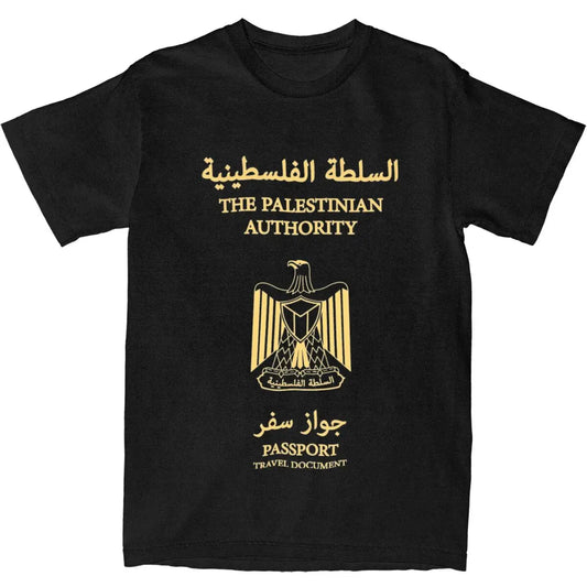 Palestine Palestinian Passport T-Shirt Summer Classic T Shirts 100% Cotton Novelty Tshirt For Mens Short Sleeve Printed Tees